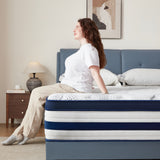 King Size Mattress 14 Inch Hybrid , Cooling Gel Memory Foam, Medium Firm, Cool-Touch Tencel Cover, 7-Zone Pocket Springs, Motion Isolation, Edge Support, CertiPUR-US, for Back & Side Sleepers