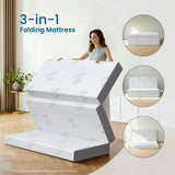 Popiee Folding Mattress, 6 Inch Trifold Memory Foam Mattress with Ultra Soft Removable Cover