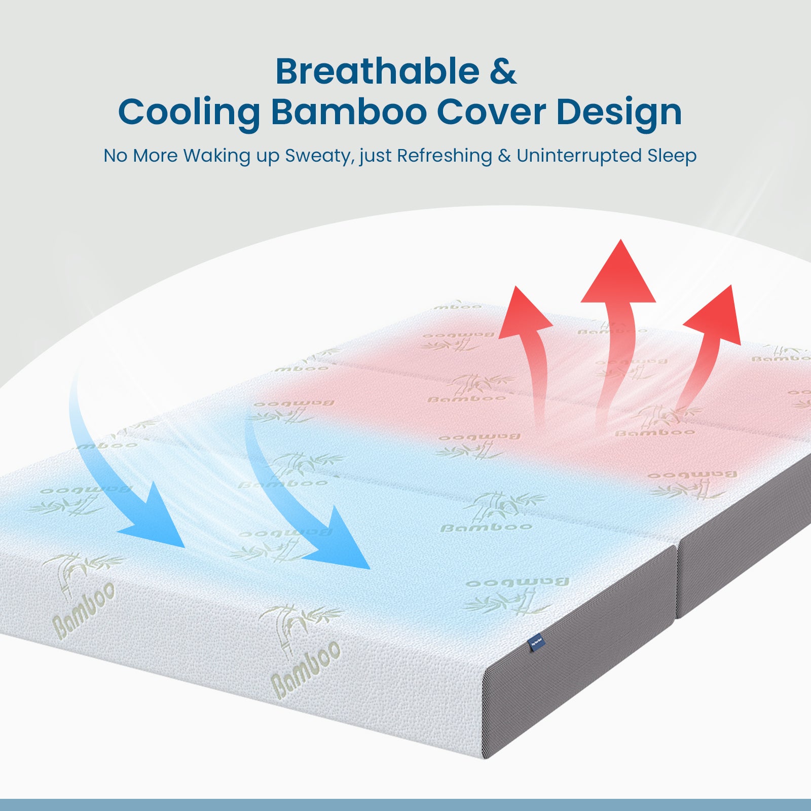 Popiee Folding Mattress, 6 Inch Trifold Memory Foam Mattress with Ultra Soft Removable Cover