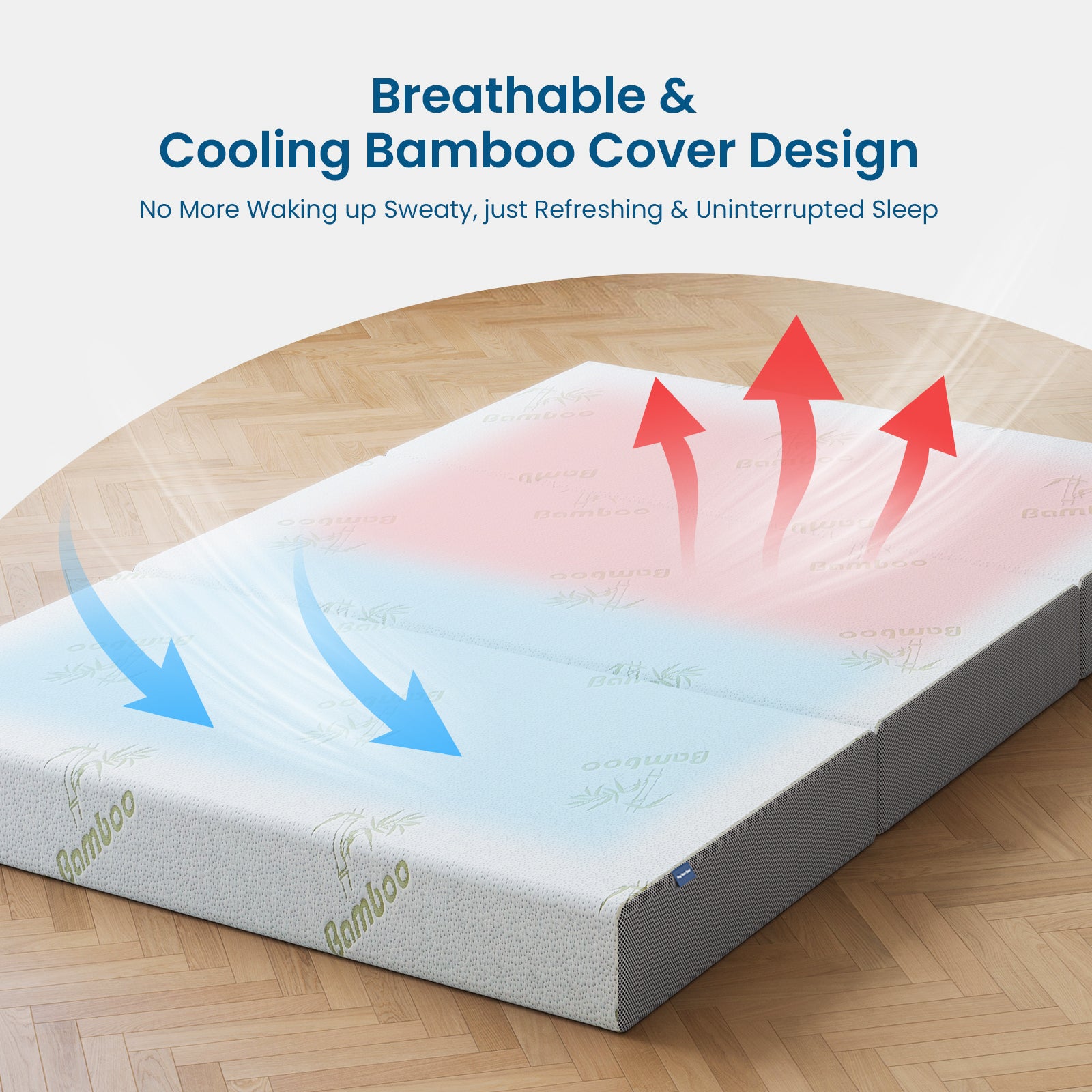 Popiee Folding Mattress, 6 Inch Trifold Memory Foam Mattress with Ultra Soft Removable Cover