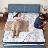 King Size Mattress 14 Inch Hybrid , Cooling Gel Memory Foam, Medium Firm, Cool-Touch Tencel Cover, 7-Zone Pocket Springs, Motion Isolation, Edge Support, CertiPUR-US, for Back & Side Sleepers