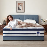 King Size Mattress 14 Inch Hybrid , Cooling Gel Memory Foam, Medium Firm, Cool-Touch Tencel Cover, 7-Zone Pocket Springs, Motion Isolation, Edge Support, CertiPUR-US, for Back & Side Sleepers