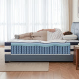 King Size Mattress 14 Inch Hybrid , Cooling Gel Memory Foam, Medium Firm, Cool-Touch Tencel Cover, 7-Zone Pocket Springs, Motion Isolation, Edge Support, CertiPUR-US, for Back & Side Sleepers