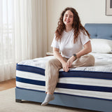 King Size Mattress 14 Inch Hybrid , Cooling Gel Memory Foam, Medium Firm, Cool-Touch Tencel Cover, 7-Zone Pocket Springs, Motion Isolation, Edge Support, CertiPUR-US, for Back & Side Sleepers