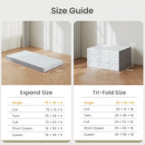 Popiee Folding Mattress, 6 Inch Trifold Memory Foam Mattress with Ultra Soft Removable Cover